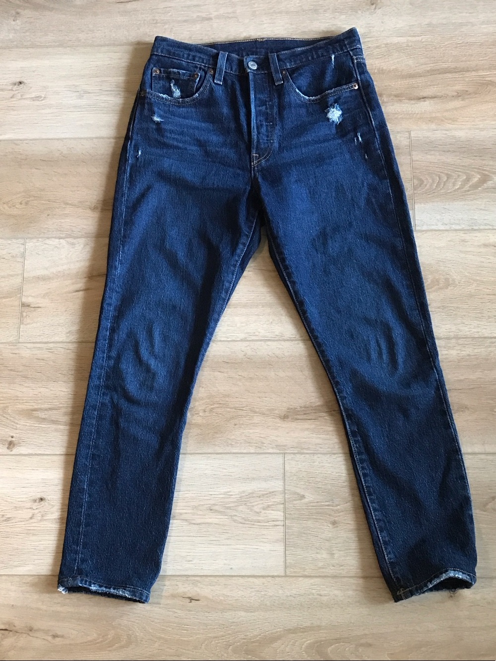 Levi’s Strauss Dark Blue 501 S Skinny Jeans - Classic Button Fly Size 26 x 28